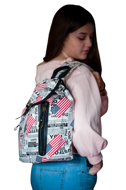 Rucksack Sporttasche Reisetasche USA print Backpack