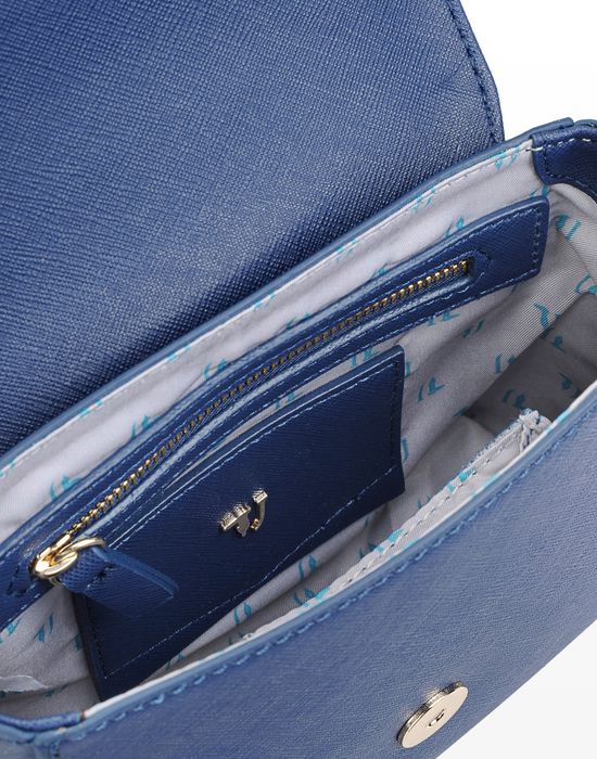 Trendy Trussardi Jeans Clutch Umhängetasche Damentasche Blau klein