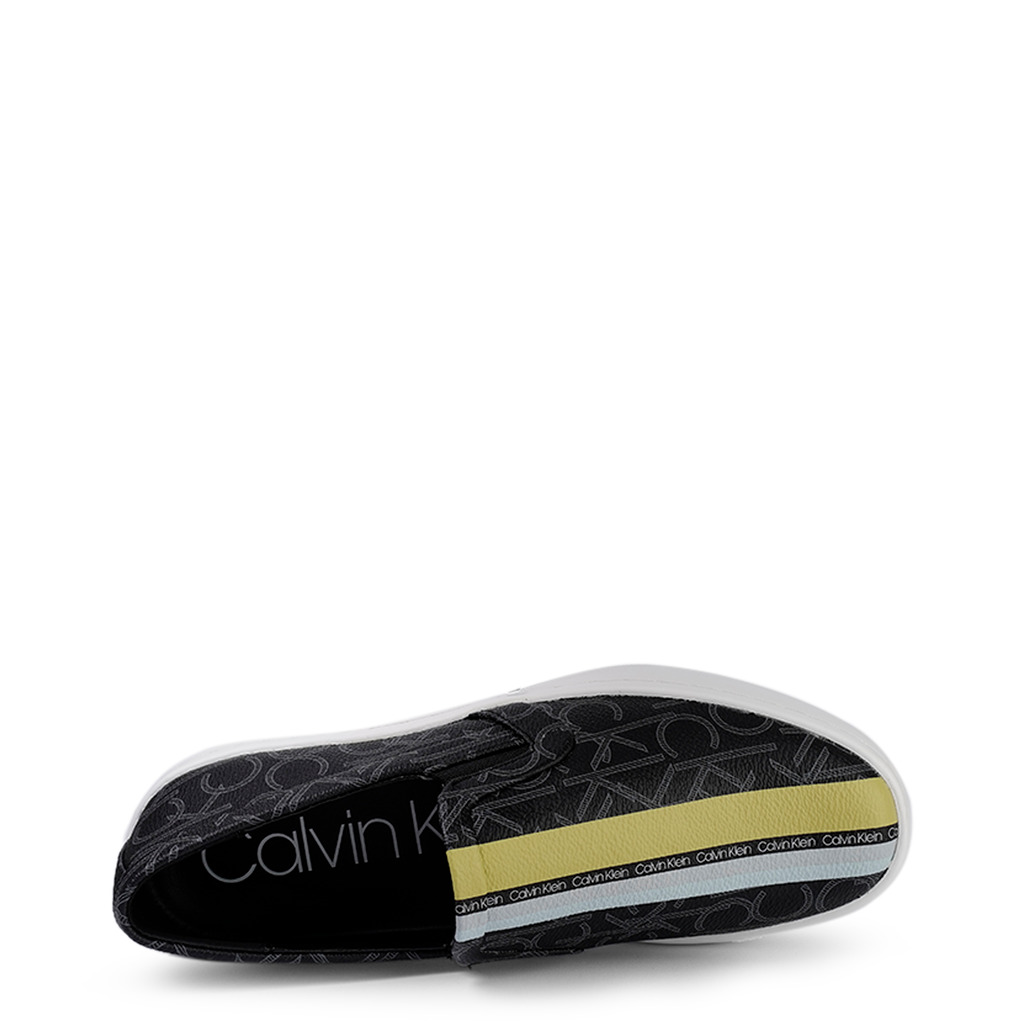 Calvin Klein Damen Schuhe Slipper 37 Schwarz Gelb weiß Ganz Zeit Schuhe Slip in
