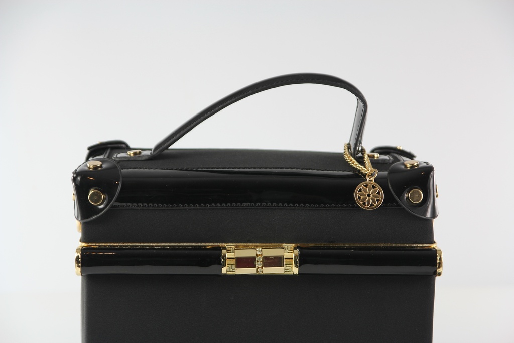Clutch Box Koffer Damen Tasche Handtasche Abendtasche Umhängetasche schwarz neu