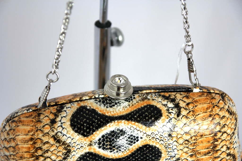 Damentasche Umhängetasche Abendkoffer Schlangenhaut-Muster Tasche Clutch klein