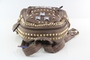 Designer Beuteltasche Nieten Rucksack Fashion Rock Punk Grau Metall Backpack