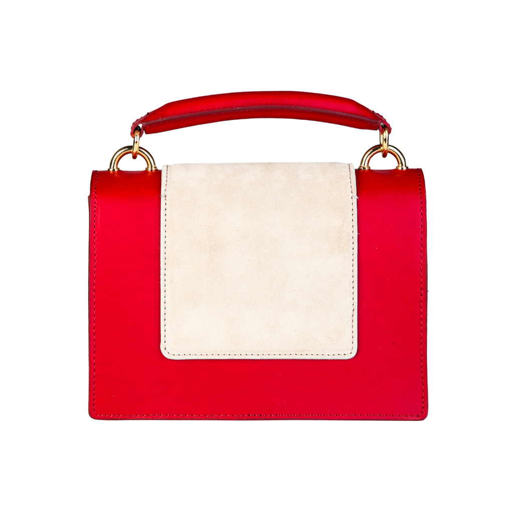 Umhängetasche Damentasche Schultertasche Clutch Handtasche Adina echt Leder rot