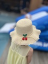 Sommer Kinder Hut Strohhut mit Kirschenstrick Sonnenhut Strohhut für Kinder