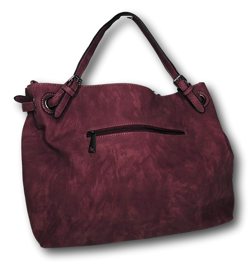 Handtasche Dudlin Bordeaux Shopper Groß Samt und Synthetik Umhängetasche