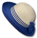 Knautschbarer Damenhut Hut Sommerhut Strohhut mit blauem Schleifband von Hawkins