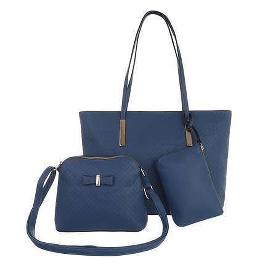 Damentasche Umhängetasche Messengertasche Doppeltasche Shopper Blau Neu