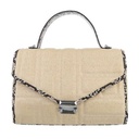 Damentasche Handtasche Umhängetasche Clutch beige Schlangenmuster