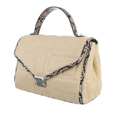 Damentasche Handtasche Umhängetasche Clutch beige Schlangenmuster