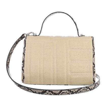 Damentasche Handtasche Umhängetasche Clutch beige Schlangenmuster