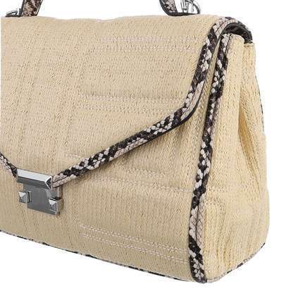 Damentasche Handtasche Umhängetasche Clutch beige Schlangenmuster