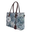 Damentasche Schultertasche Handtasche Henkeltasche Shopper mit Blumen Blau