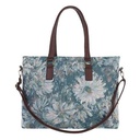 Damentasche Schultertasche Handtasche Henkeltasche Shopper mit Blumen Blau