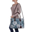 Damentasche Schultertasche Handtasche Henkeltasche Shopper mit Blumen Blau