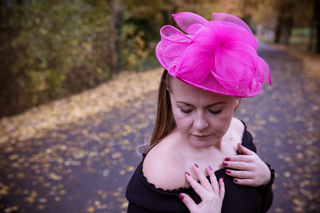 Fascinator Haarschmuck Hüte Damen Kopfschmuck Haarreif Anlasshüte elegant Pink