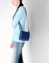 Trendy Trussardi Jeans Clutch Umhängetasche Damentasche Blau klein