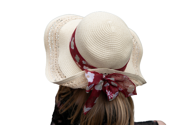 Damen Sommerhut mit knick, faltbar, knautschbarer Strohhut und breite Kremp