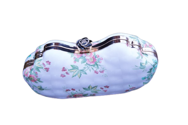 Box-Clutch Damen Tasche Abendtasche Umhängetasche Handtasche Etui Blumenprint