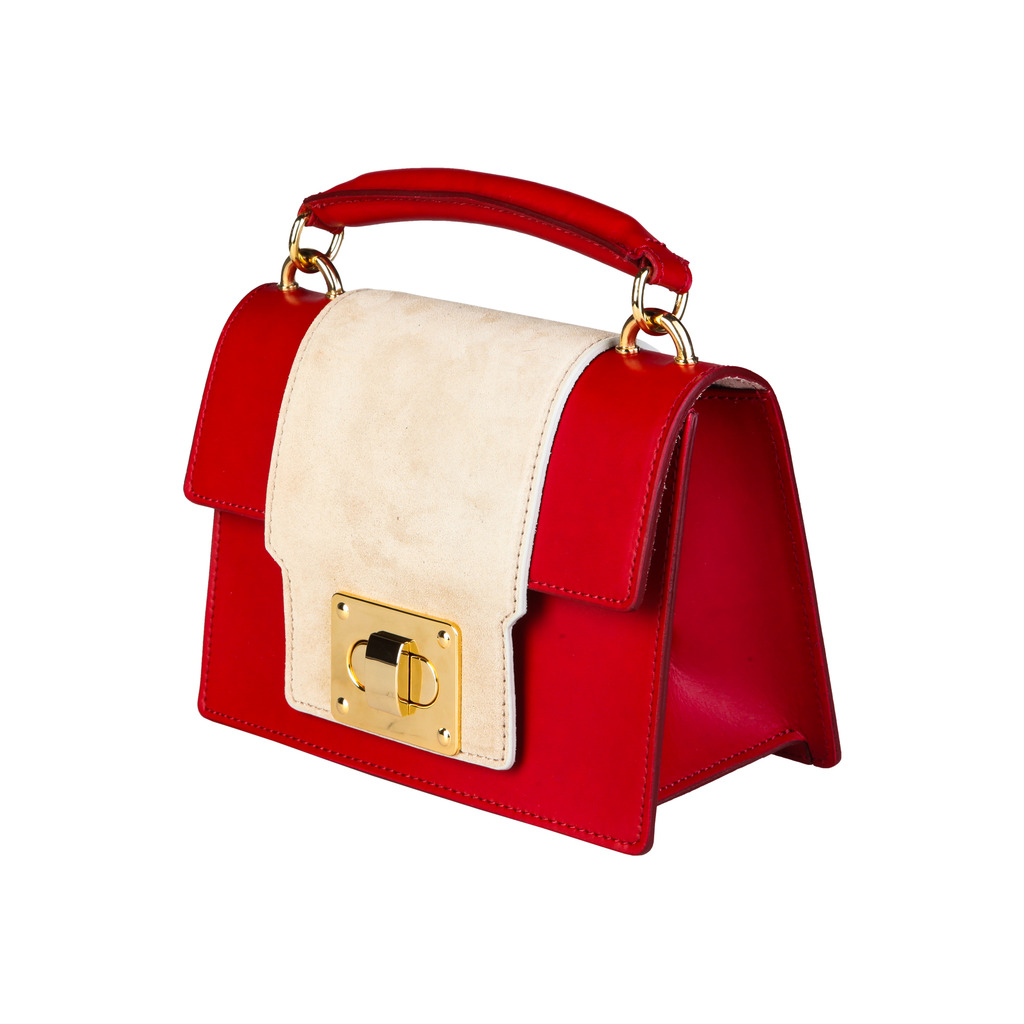 Umhängetasche Damentasche Schultertasche Clutch Handtasche Adina echt Leder rot