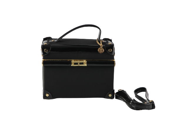 Clutch Box Koffer Damen Tasche Handtasche Abendtasche Umhängetasche schwarz neu