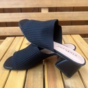 Damenschuhe Sommerschuhe Sandalen Pantolette hoch Block Heel Offen klassisch (Schwarz, EUR 38)