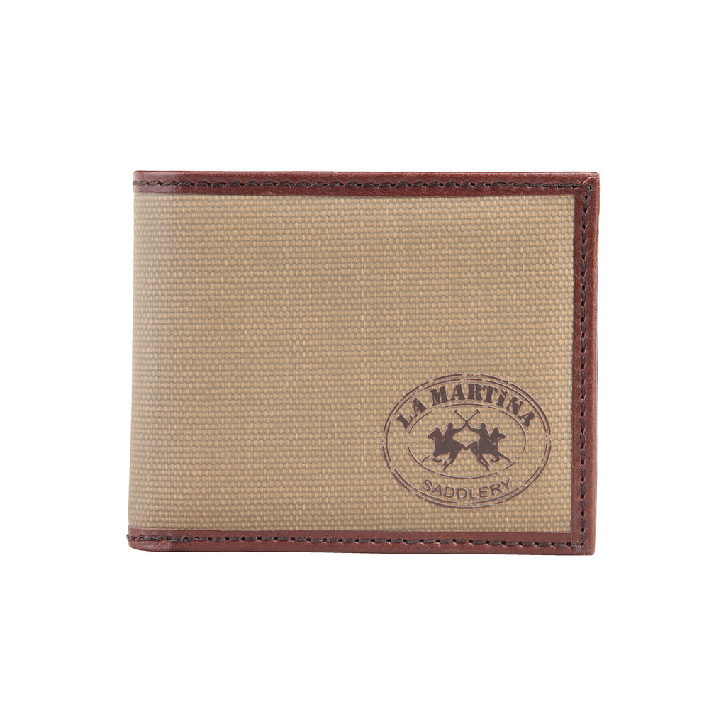 Original La Martina Herrn Geldbörse Geldbeutel Portemonnaie Wallet Beige Braun