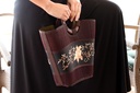 Shopper Damentasche Tasche Natur Handtasche Korb Bambus Bambusschienen Stickerei