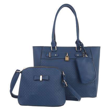 Damentasche Umhängetasche Messengertasche Doppeltasche Shopper Blau