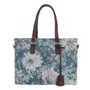 Damentasche Schultertasche Handtasche Henkeltasche Shopper mit Blumen Blau