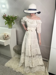 [907] Kleid lang Hochzeitkleid Spitze Sommerkleid Strandkleid