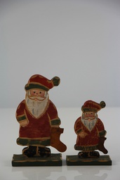 [26] Holzfiguren Weihnachtsmann Weihnachtsdeko Shabby Chic Retro Holz Dekoration neu