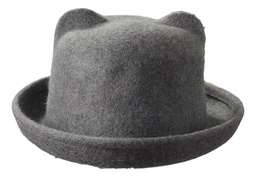 [140] Ein klassischer Filz-Bowler Hut mit Ohren Melonehut Hawkins Grau cap neu
