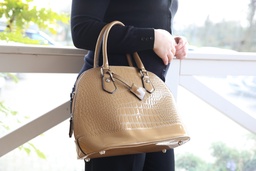 [217] Lack Tasche Shopper JN Gianni Schultertasche Handtasche Kroko khaki bag