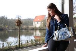 [29] Handtasche Jeans Umhängetasche mit Strasssteinen