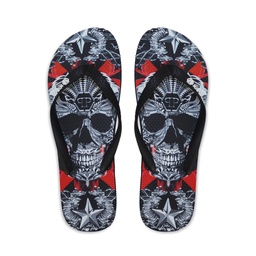 Flipflops Philipp Plein Totenkopf-Print Badeschlappen Strand Luxury Sandalen