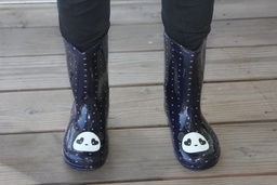 Unisex Kindschuhe Gummistiefel Regenschuhe Stiefeletten Wasserdicht Panda Lila