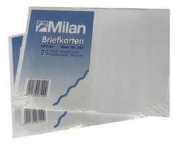 [62] Milan Briefkarten DIN A6 25 Stück pro Packung doppelt hoch 2 Stück Neu