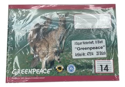 [28] Greenpeace Notenheft A5quer Lineatur 14 mit Hilfslinien 8 Blatt 25 Stück